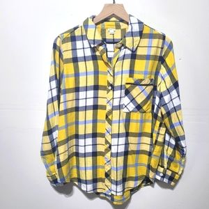 Aerie Flannel Boyfriend Button Down Pajama Top